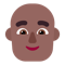 Man- Medium-Dark Skin Tone- Bald emoji on Microsoft